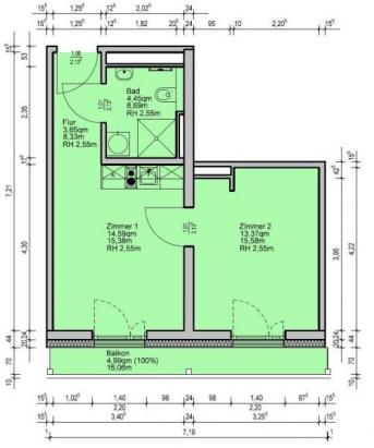 WE Typ B1 m. Küchenzeile WE Typ B1 m. Küchenzeile