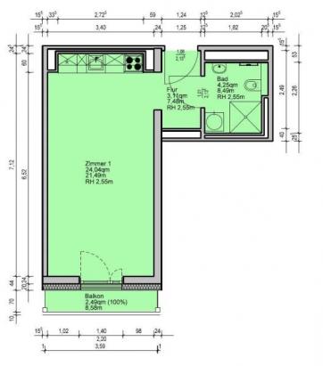 WE Typ B2 m. Küchenzeile WE Typ B2 m. Küchenzeile