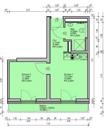 WE Typ B3 m. Küchenzeile WE Typ B3 m. Küchenzeile